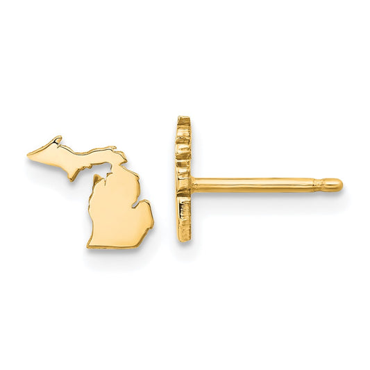 Sterling Silver/Gold-plated Michigan State Earrings