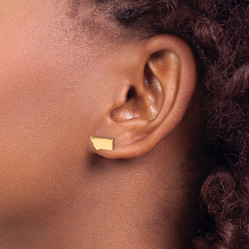 Sterling Silver/Gold-plated Montana State Earrings