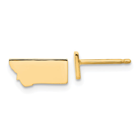 Sterling Silver/Gold-plated Montana State Earrings