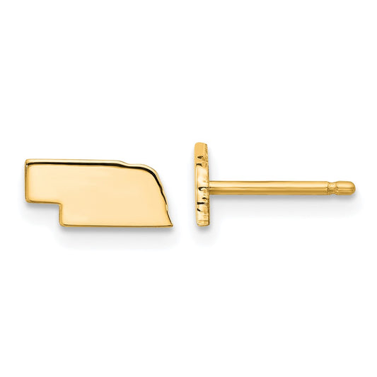 Sterling Silver/Gold-plated Nebraska State Earrings