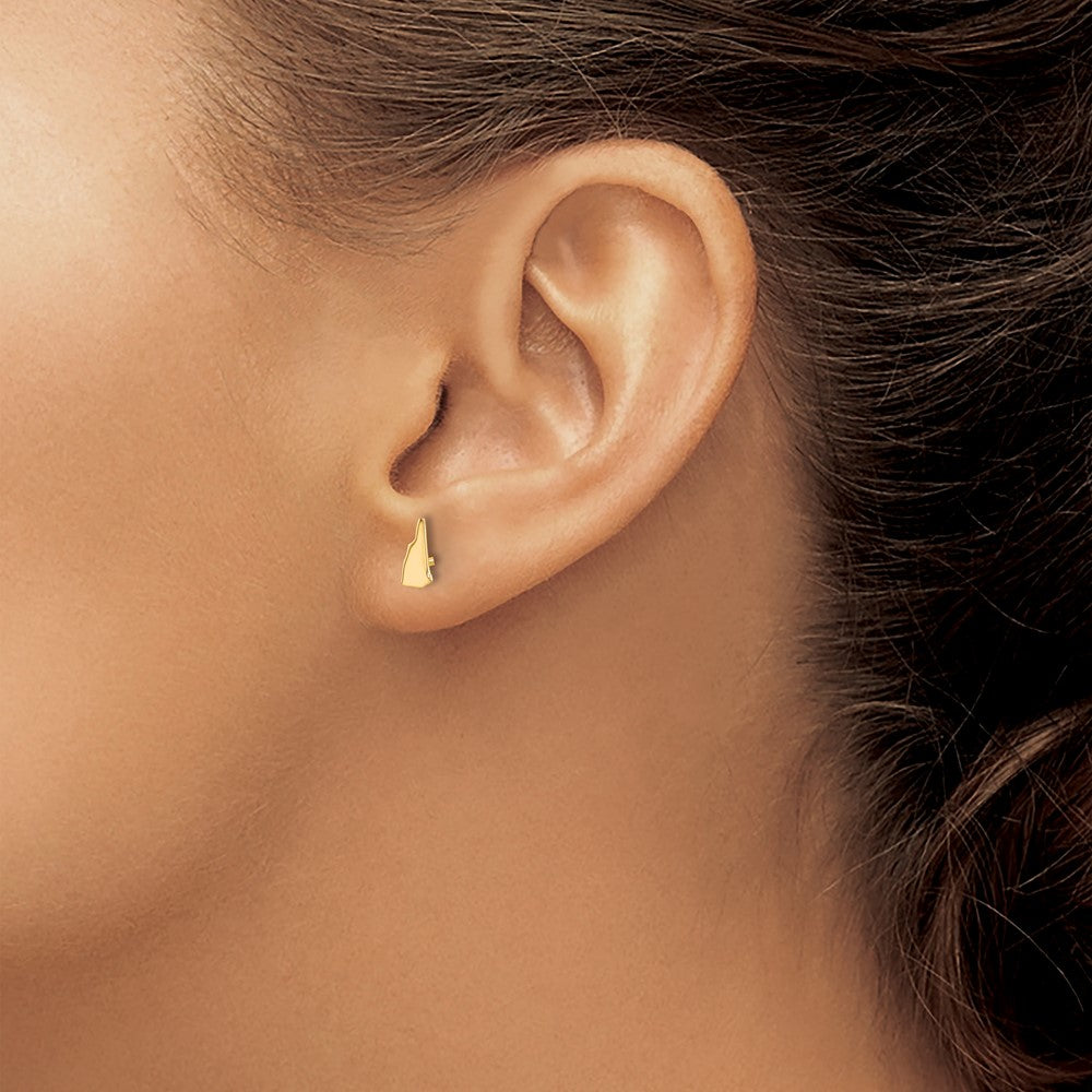 Sterling Silver/Gold-plated New Hampshire State Earrings
