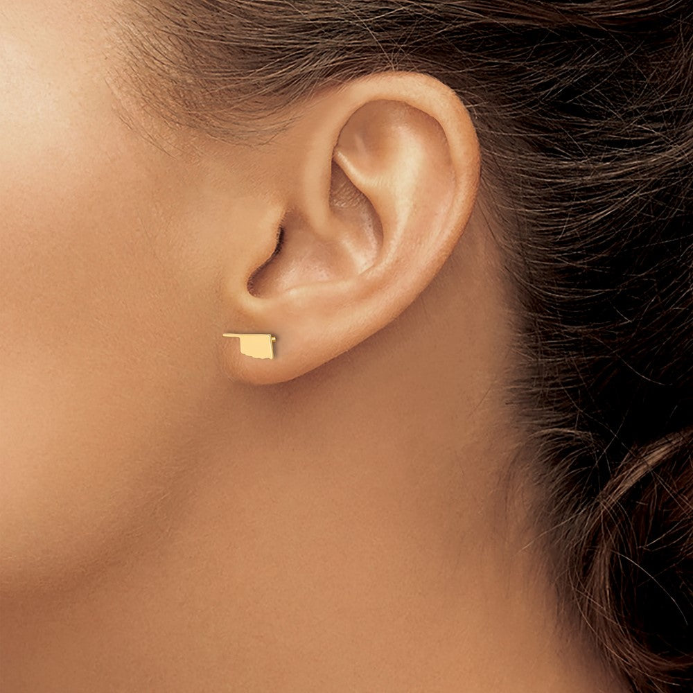 Sterling Silver/Gold-plated Oklahoma State Earrings