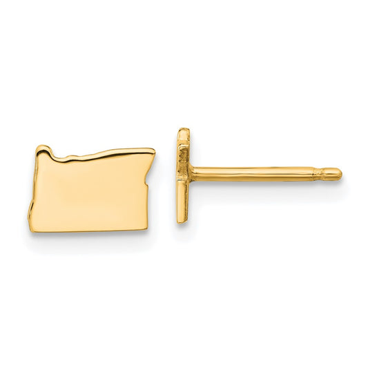 Sterling Silver/Gold-plated Oregon State Earrings