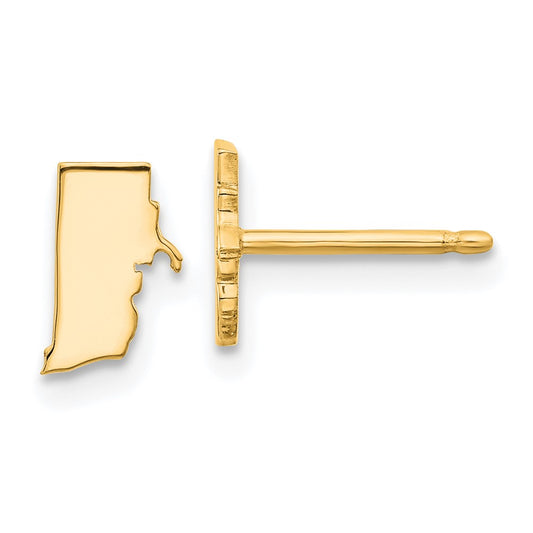 Sterling Silver/Gold-plated Rhode Island State Earrings