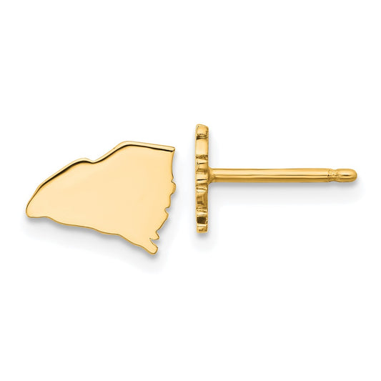 Sterling Silver/Gold-plated South Carolina State Earrings
