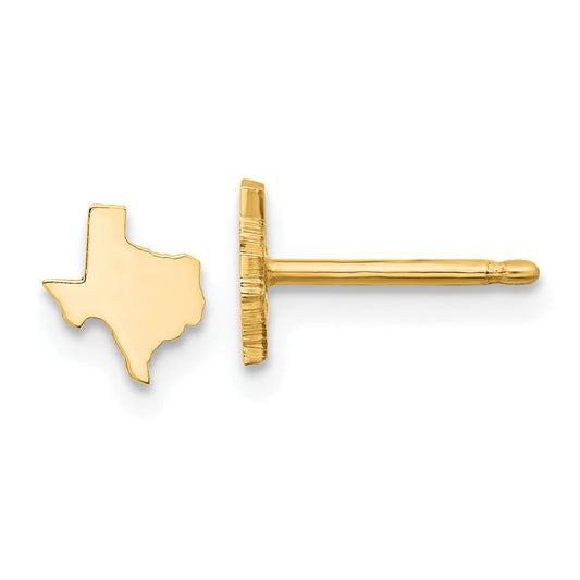 14KY Texas State Earrings