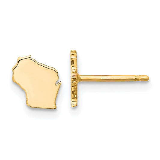Sterling Silver/Gold-plated Wisconsin State Earrings