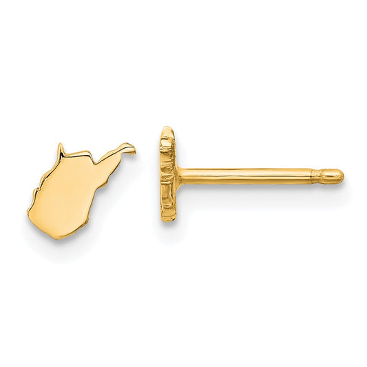 Sterling Silver/Gold-plated West Virginia State Earrings