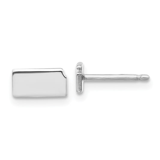 Sterling Silver/Rhodium-plated Kansas State Earrings