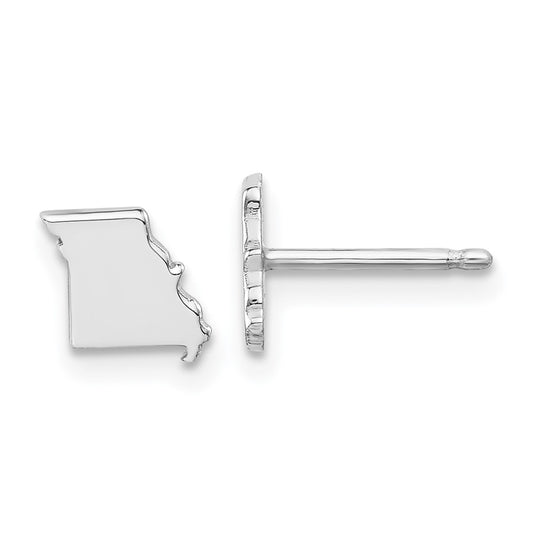 Sterling Silver/Rhodium-plated Missouri State Earrings