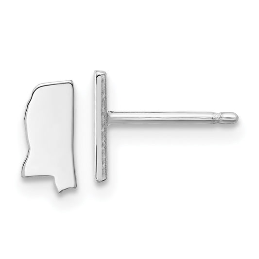 Sterling Silver/Rhodium-plated Mississippi State Earrings