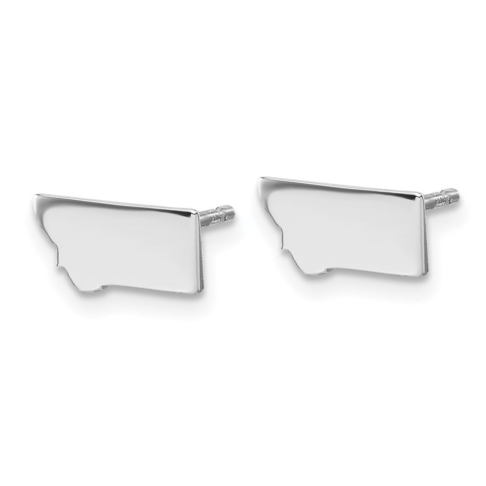 Sterling Silver/Rhodium-plated Montana State Earrings