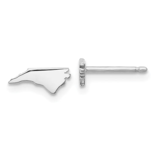 Sterling Silver/Rhodium-plated North Carolina State Earrings