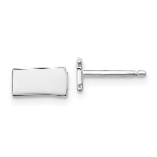 Sterling Silver/Rhodium-plated North Dakota State Earrings