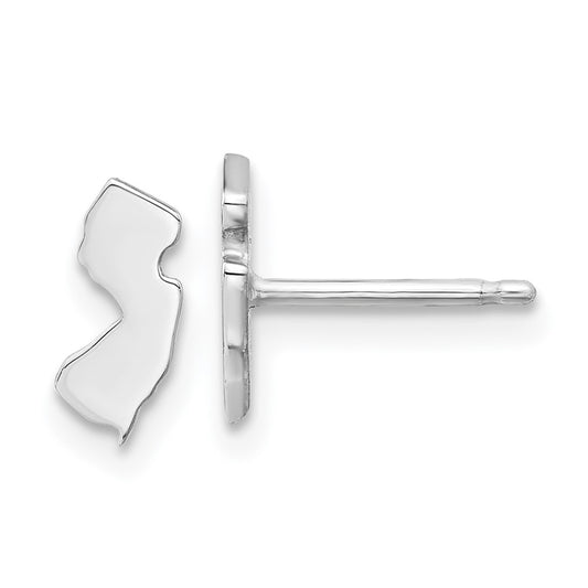 Sterling Silver/Rhodium-plated New Jersey State Earrings