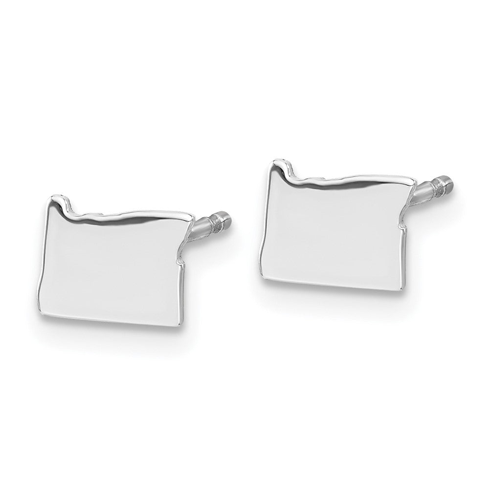Sterling Silver/Rhodium-plated Oregon State Earrings