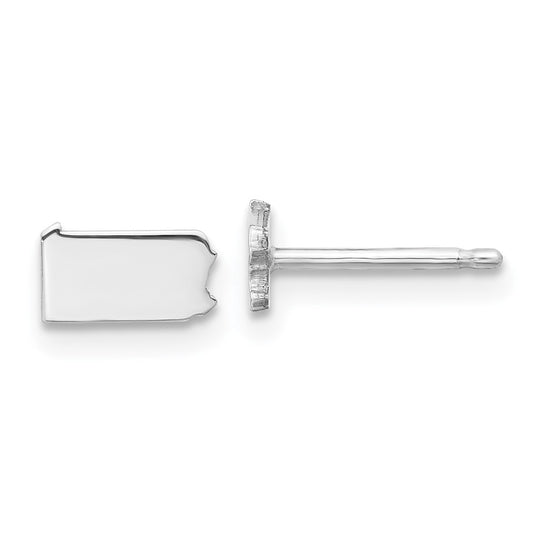 Sterling Silver/Rhodium-plated Pennsylvania State Earrings