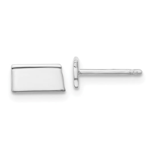 Sterling Silver/Rhodium-plated South Dakota State Earrings