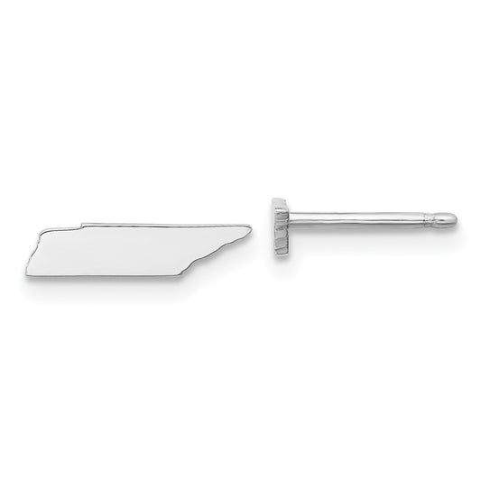 Sterling Silver/Rhodium-plated Tennessee State Earrings