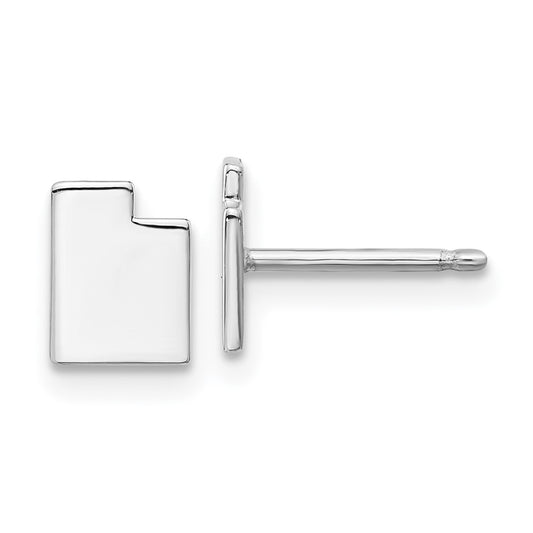 Sterling Silver/rhodium-plated Utah State Earrings