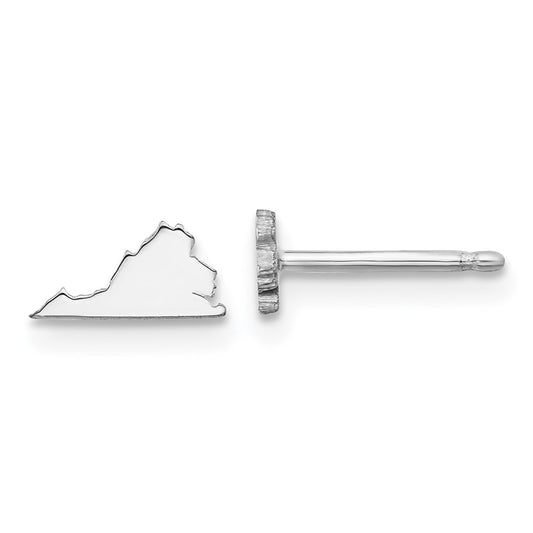 Sterling Silver/Rhodium-plated Virginia State Earrings