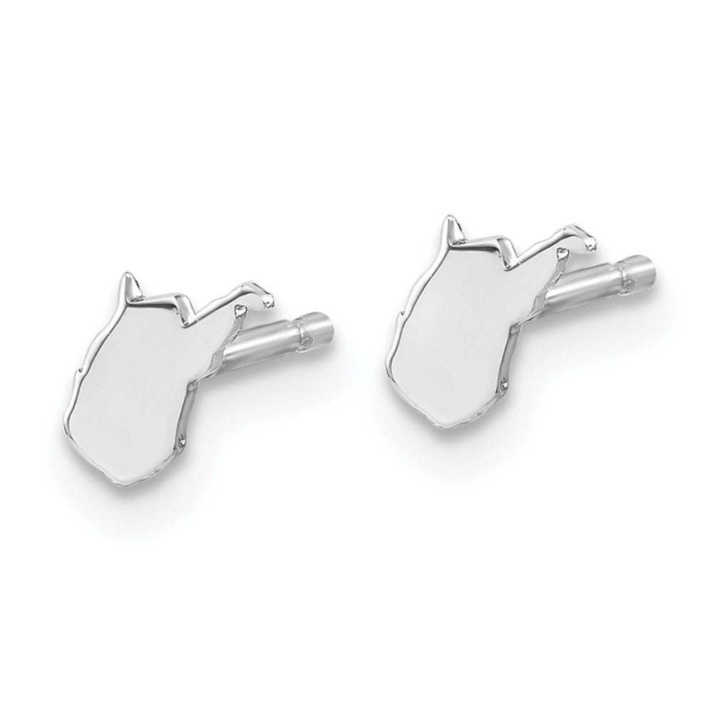 14KW West Virginia State Earrings