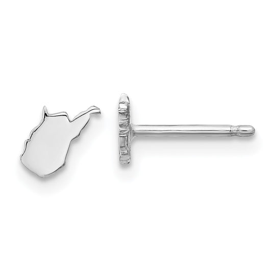 Sterling Silver/Rhodium-plated West Virginia State Earrings