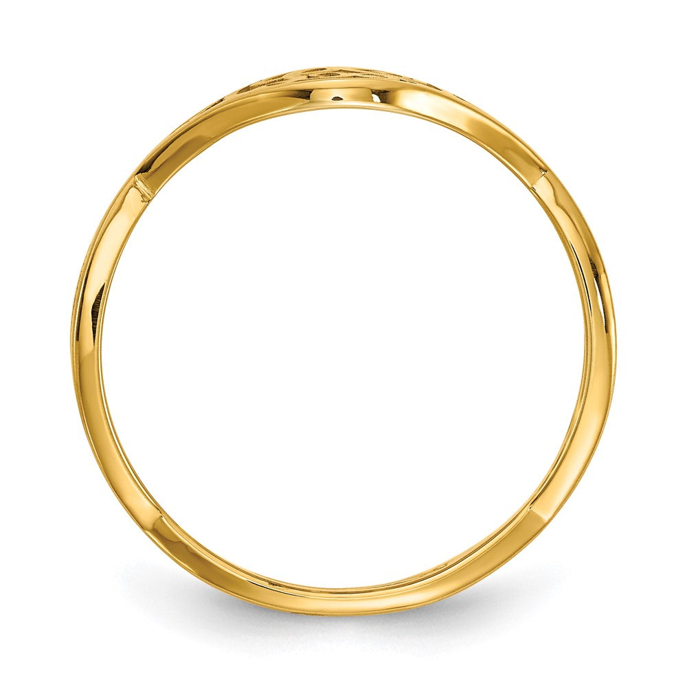 14k Yellow Gold Twisted Band with Epoxy Monogram Ring