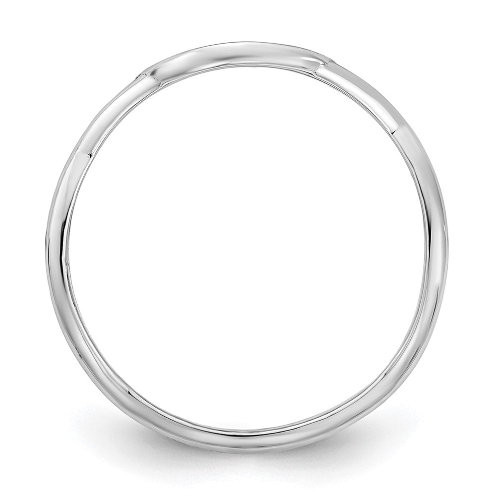 SS/Rhodium-plated Twisted Band with Epoxy Monogram Ring