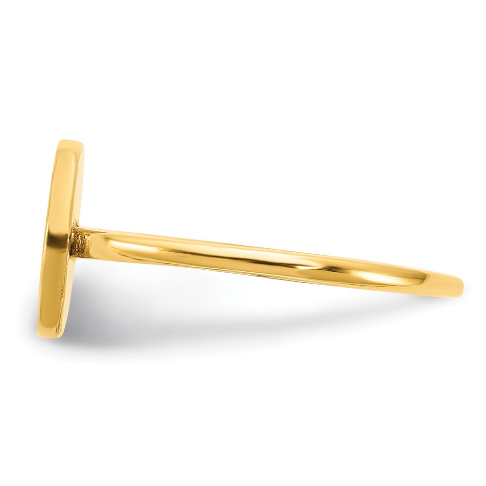 14k Yellow Gold Round Initial Ring