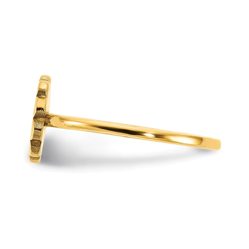 14k Yellow Gold Initial Flower Ring