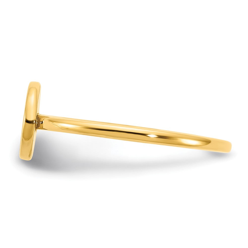 14k Yellow Gold Oval Initial Ring