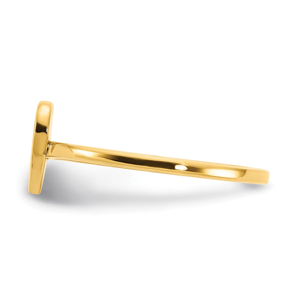14k Yellow Gold Initial Heart Ring