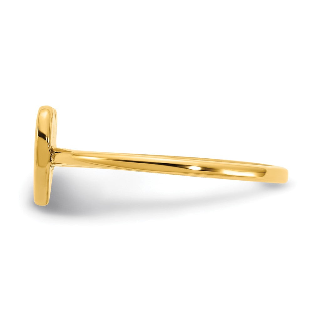 14k Yellow Gold Initial with Diamond Ring