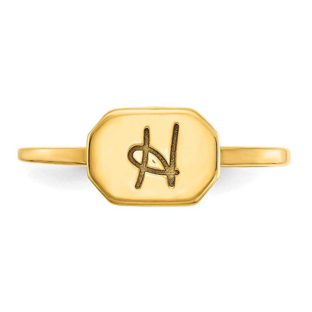 14k Yellow Gold Initial Ring
