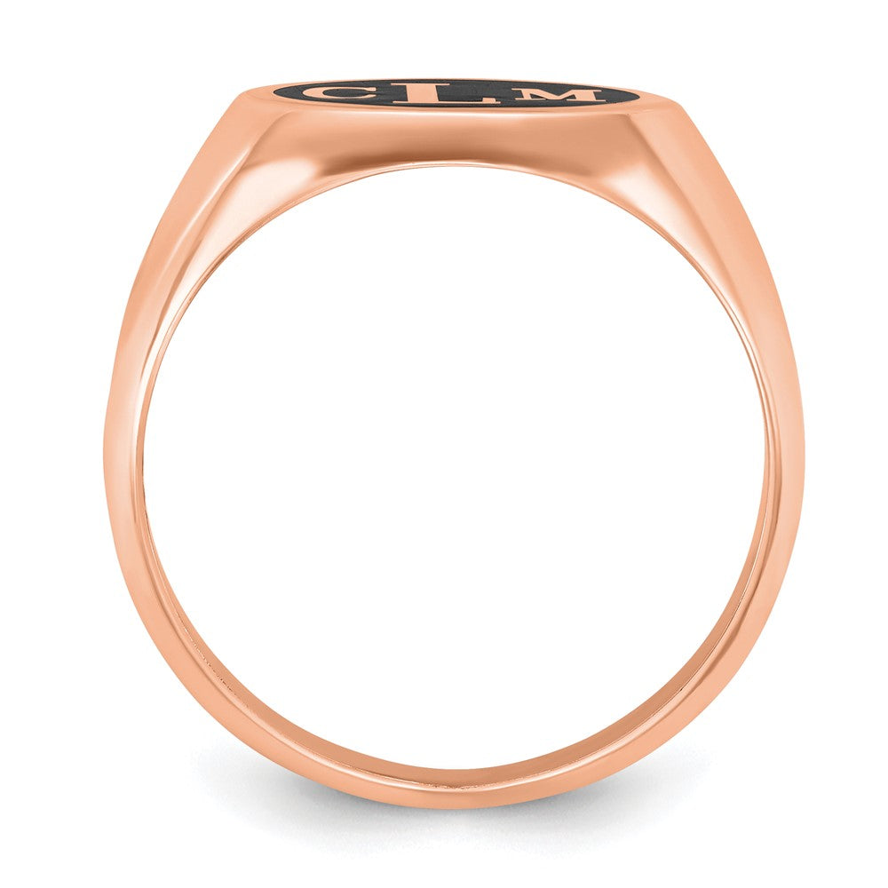 Sterling Silver/Rose-plated with Epoxy Monogram Ring