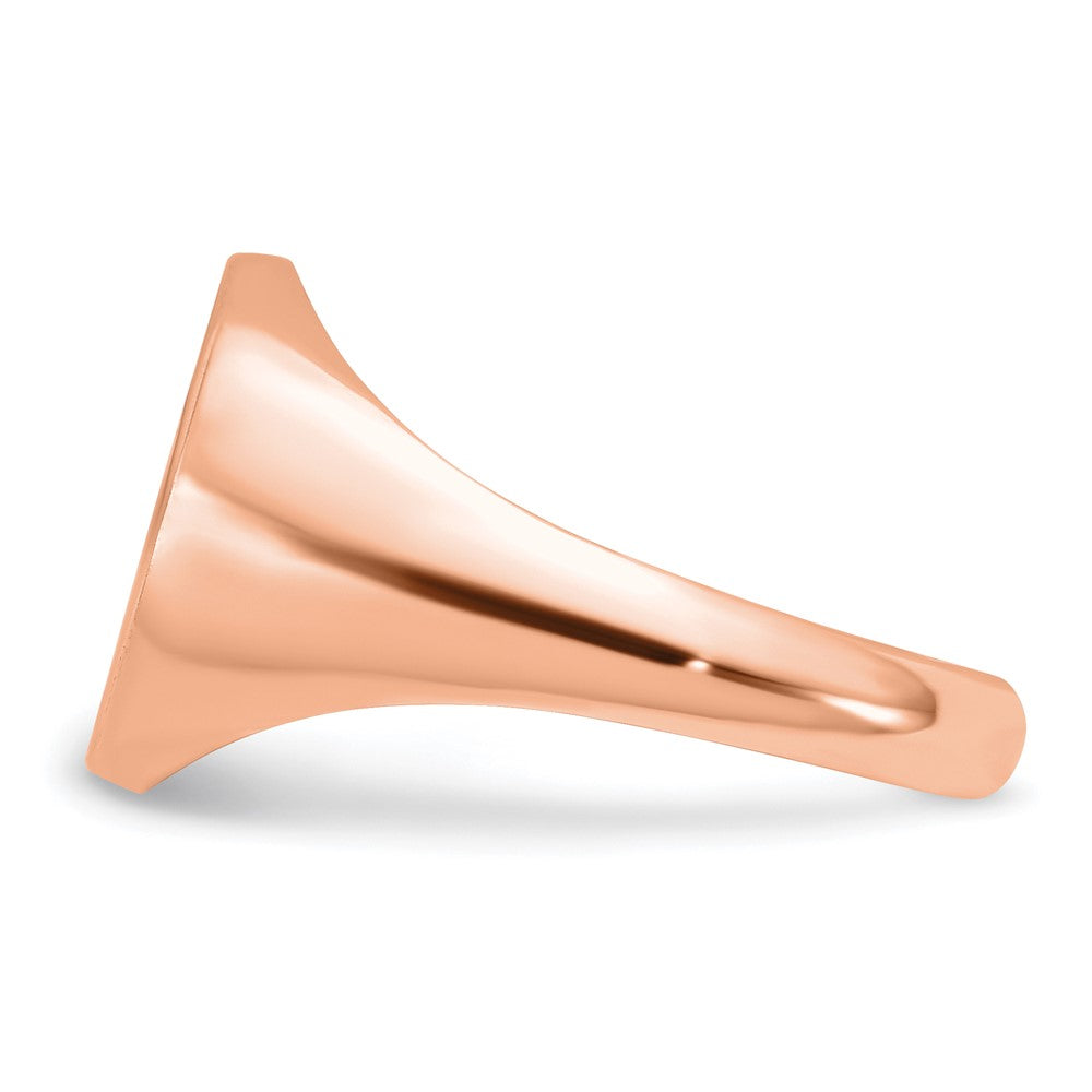Sterling Silver/Rose-plated with Epoxy Monogram Ring