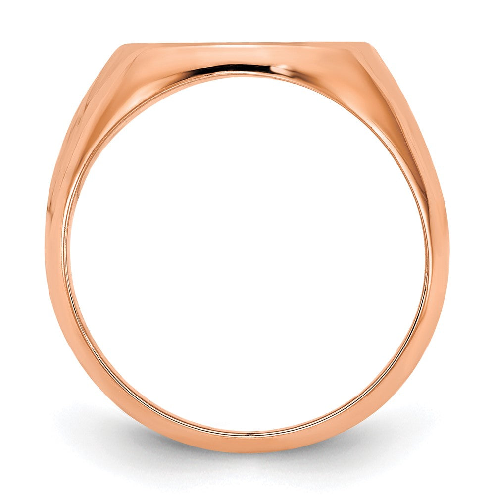 14k Rose Gold Textured Monogram Signet Ring