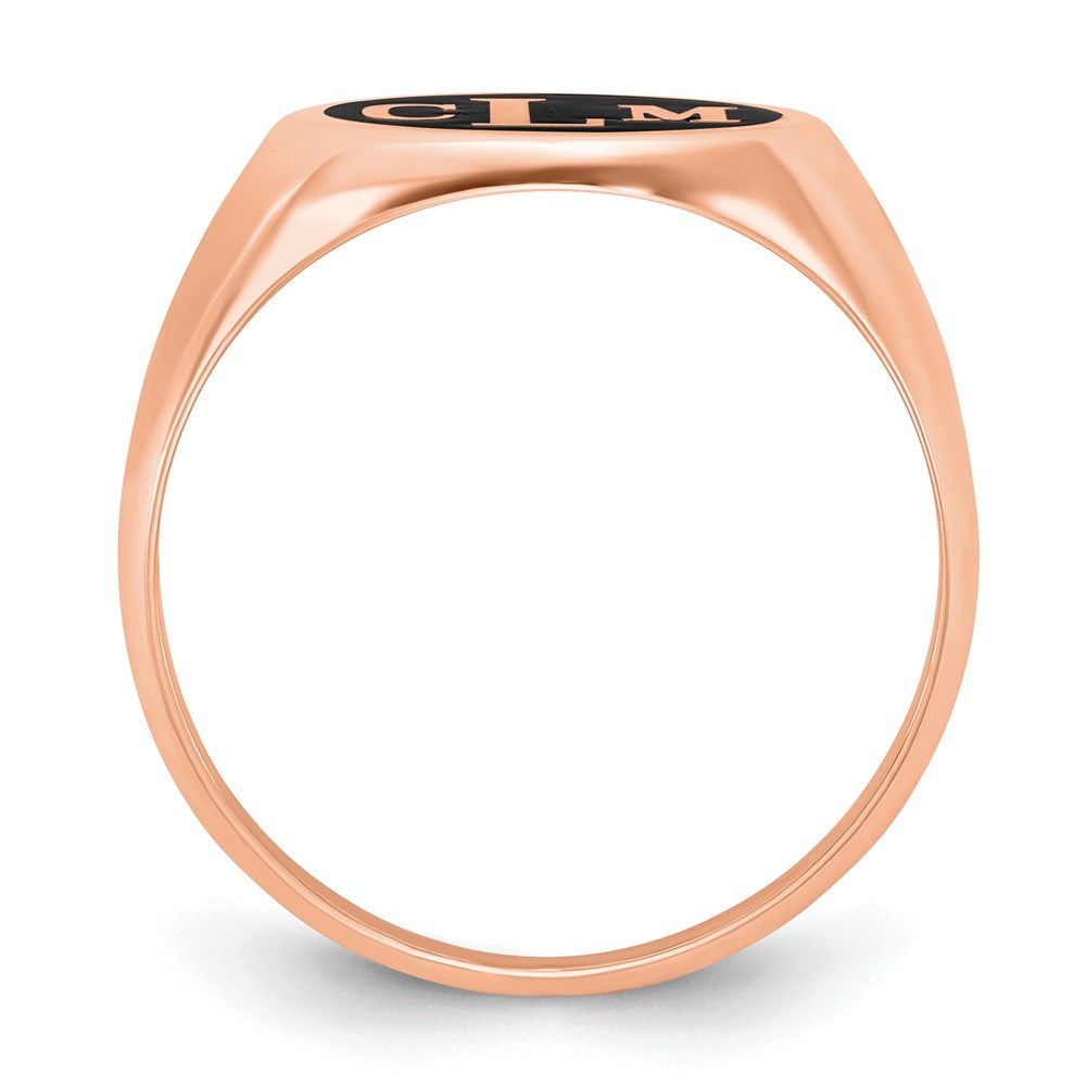 14k Rose Gold with Epoxy Monogram Ring