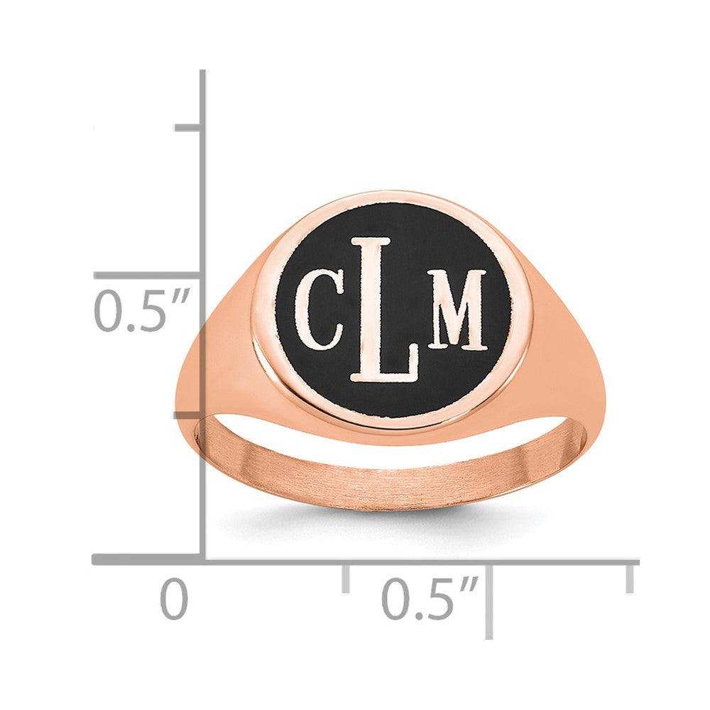 14k Rose Gold with Epoxy Monogram Ring