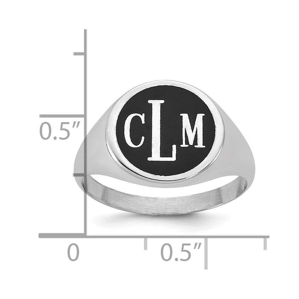 10k White Gold with Epoxy Monogram Ring