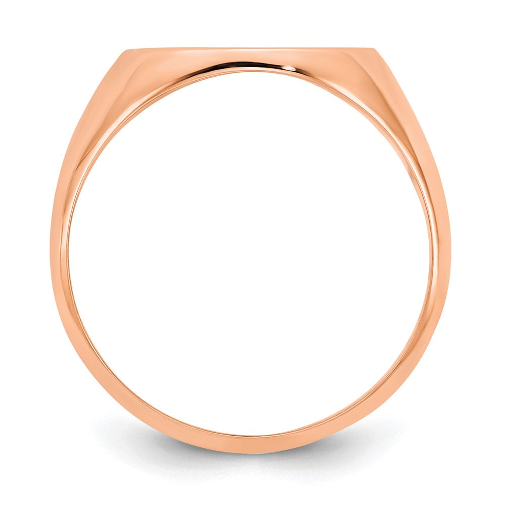 Sterling Silver/Rose-plated Textured Monogram Signet Ring