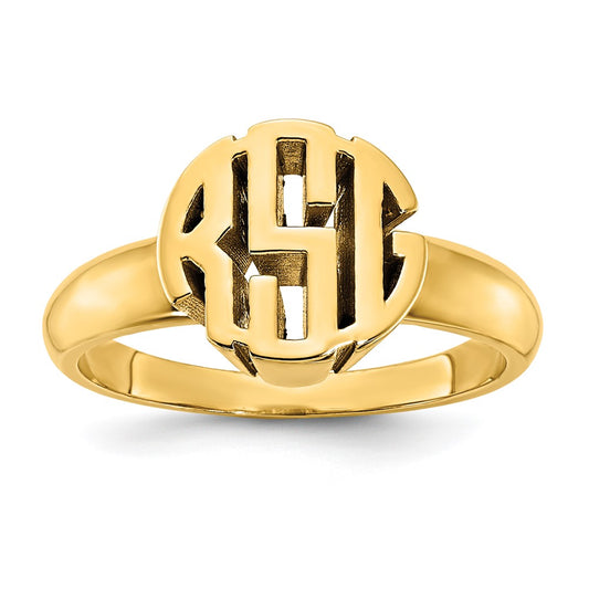 14k Yellow Gold Monogram Ring