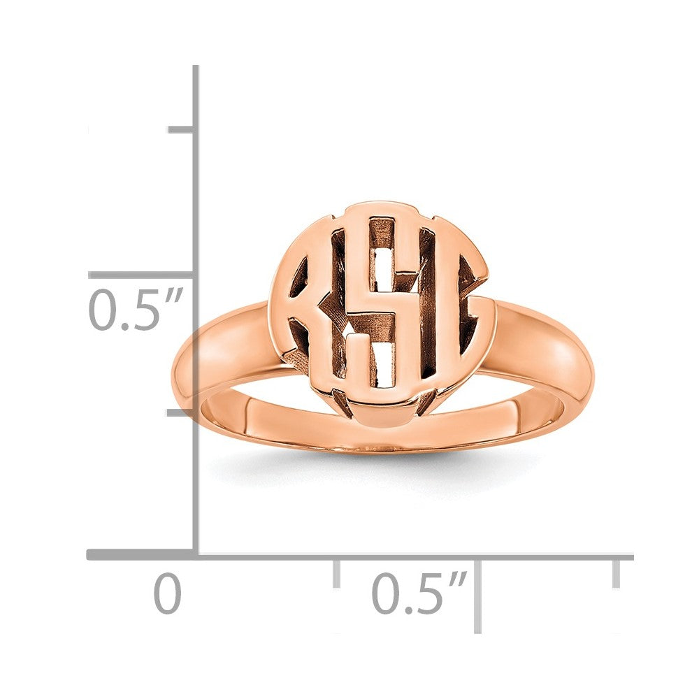 14k Rose gold Monogram Ring