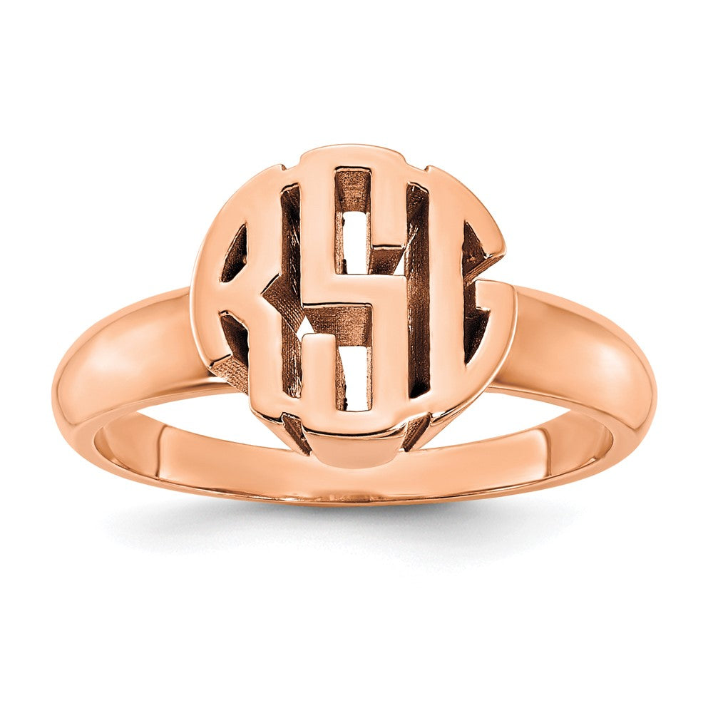 14k Rose gold Monogram Ring