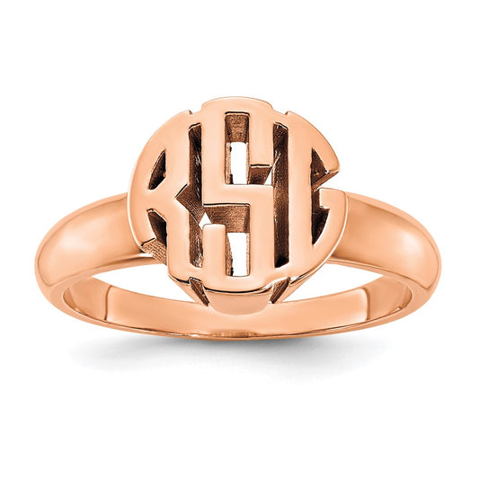 14k Rose gold Monogram Ring