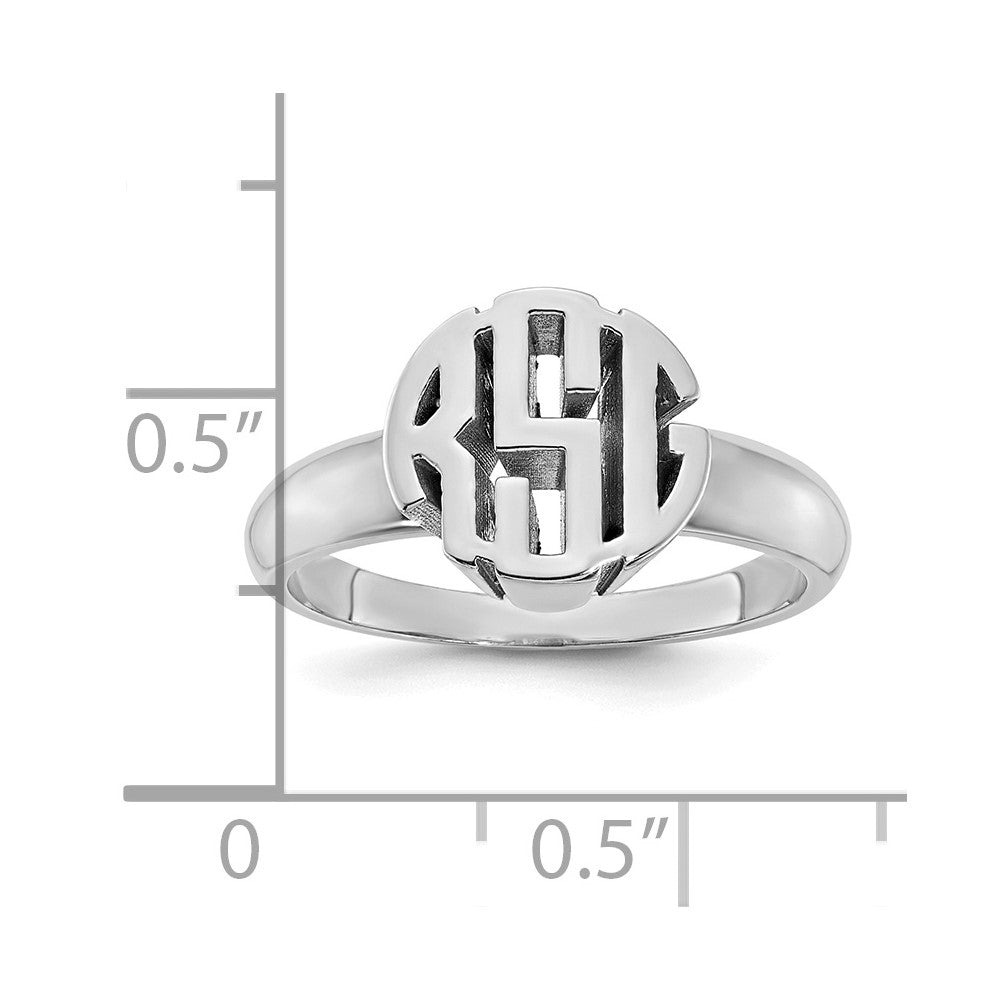 10k White Gold Monogram Ring