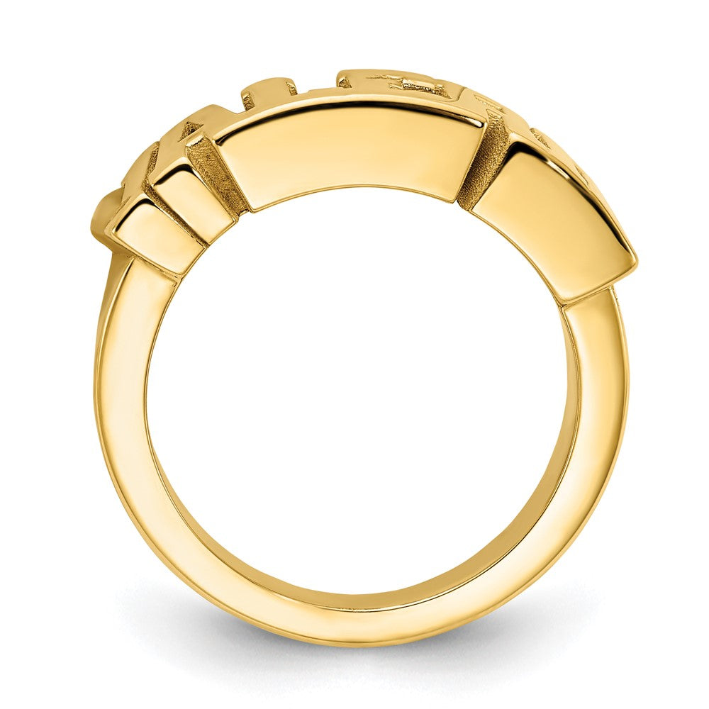 14k Yellow Gold Cut-out Name Ring