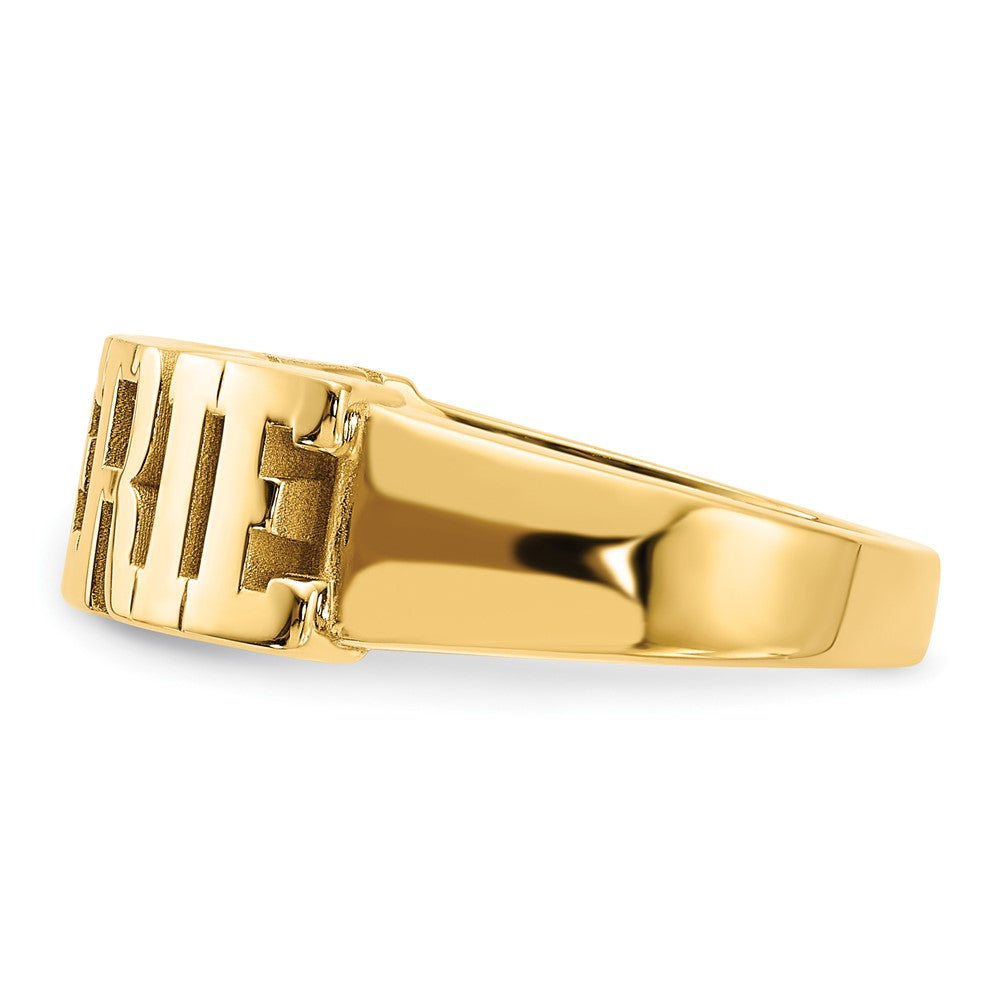 14k Yellow Gold Cut-out Name Ring