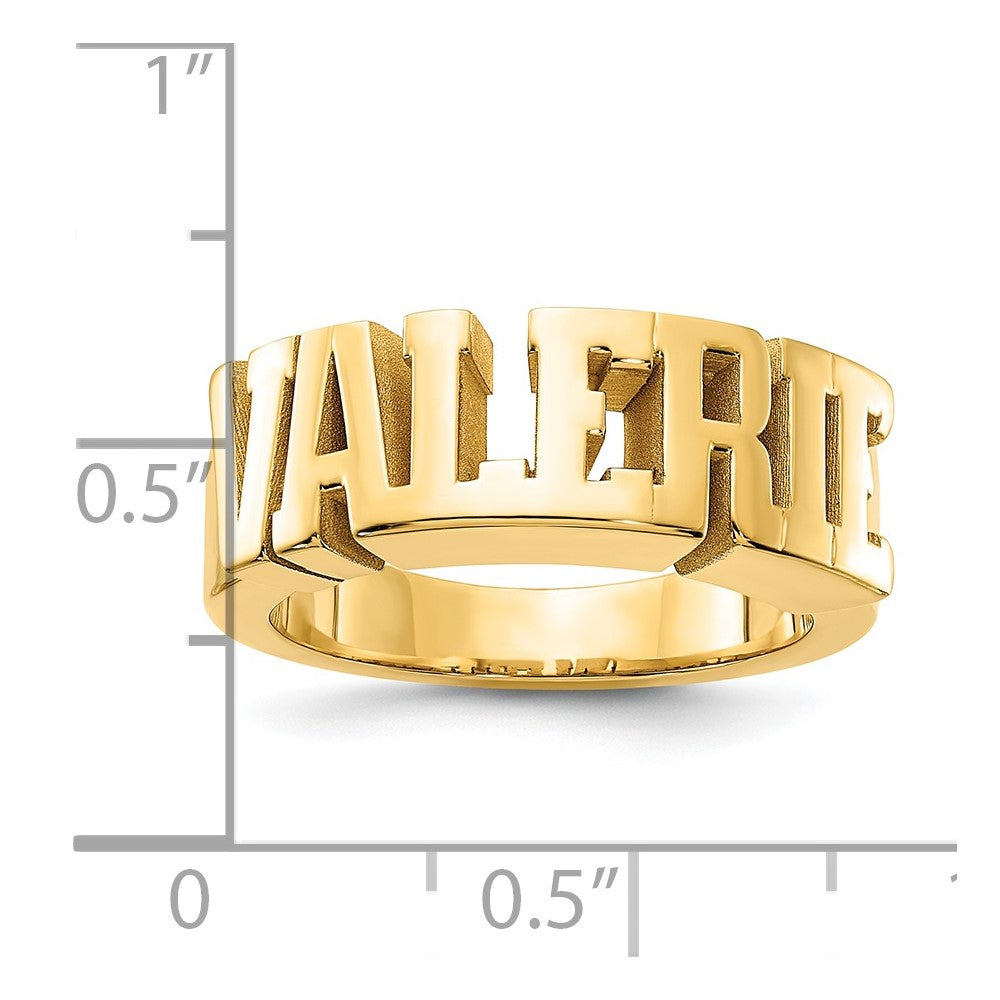 14k Yellow Gold Cut-out Name Ring